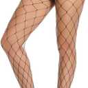 akiido Fishnet Stockings, High Waist Tights for Women, Sparkle Rhinestone Fishnets Party Rhinestone Mesh Stockings Pantyhose (Black)