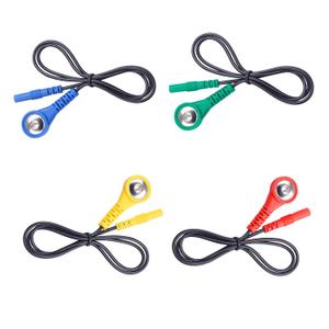 4 PCS Electrode Lead Wire Adapters 4 Colors Replacement Electrode Quick Connectors, Convert 2mm Pin to 3.5mm Snap, Compatible with EMS/TENS 0.5M/1.64FT