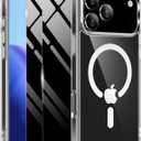 Magnetic Case for iPhone 17 Pro with 2 Privacy Screen Protector [Compatible with MagSafe],Non-Yellowing Shockproof Protective Phone Case for iPhone 17 Pro,Transparent