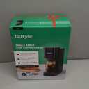 Single Serve Coffee Maker Hot and Iced with Bold Brew, Small Coffee Machine for K Cup and Ground, Fits 7.3'' Travel Mug, Brews up to 16 Oz, 5 Cup Sizes, for Office, RV& Hotel, Elegant Black