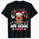 Grade Squad Reindeer Christmas Third Grade Teacher Xmas T-Shirt Size S