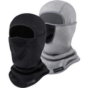 Kids Balaclava Windproof Ski Mask for Boy Girl (with Breathable Holes), Winter Hat Ski Mask for Cold Weather for Skiing (Black+light Grey)