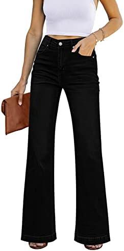 GRAPENT Womens Flare Jeans High Waisted Wide Leg Baggy Jean for Women Stretch Denim Pants, 26