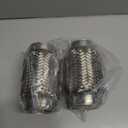 2.5 inch Exhaust Flex Pipe, 2.5" x 3.3"w, Stainless Steel Heavy Duty Double Braid Exhaust Flex Tube, 6" Overall Length, 2 Pack