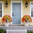 Lucky Bird Outdoor Flowers UV Resistant Artificial Plants for Outdoor Decoration,20 Bundles NO Fade Realistic Faux Silk Colorful Morning Glory for Outside Garden Yard Planter Front Porch Decor