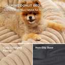 Bedsure ComfyFleece Donut Small Dog Bed - Dog Beds for Small Dogs with Corduroy Fleece & Anti Slip Bottom, Round Faux Fur Pet Beds with Washable Removable Cover, Sandy Beige, 23x23x7 inches
