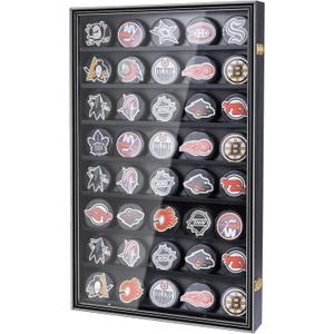 40 Hockey Puck Display Case, Puck Holder Wall Mount ,Hockey Puck Holder,Hockey Puck Display Box,,Puck Shadow Box