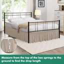 Biscaynebay Wrap Around Bed Skirts with Split Corners for King Beds 17" Drop, Light Camel Elastic Dust Ruffles Easy Fit Wrinkle & Fade Resistant Silky Luxurious Fabric Solid Machine Washable