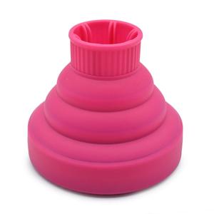 Hair Dryer Attachment Blow Dryer Hair Dryer Diffuser Silicone Collapsible Folding Volumizing Diffuser for Home Travel (Rose Red)