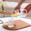 Bedside Carafe and Glass Set, Use Tumbler as Lid Night Water Carafe for Nightstand, Mouthwash Dispenser Pitcher with Glass Cup for Keeps Water Clean in Bedroom, Bathroom, or Kitchen