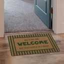 Qskjre Classroom Crayon Welcome Door Mat, Funky Classroom Kids Artificial Coir Front Door Mat Indoor Outdoor Entrance, Trendy Preppy School Doormat Rug for Porch Entryway Patio Decor,17X30 Inch