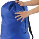 Summer Camp Laundry Bag, Heavy Duty w/Shoulder Strap, 22" x 28", Child Size, Small for Cruise, Water Resistant, Holds 2 Loads or 35 lbs, Dorm, Store Blankets, Yarn, Fabric & Clothes (ROYAL BLUE)