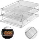 HIWARE Oven-Salf Collapsible Cooling Rack for Baking, 3 Tier 12x 16.5, Stainless Steel and Fit Half Sheet, Stackable Wire Cooling Racks for Cookie, Pizza, Cake