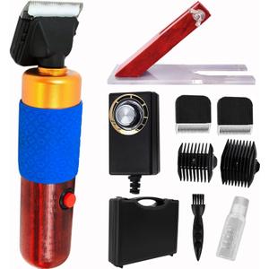 Carpet Trimmer with Shearing Guide, Electric Speed Adjustable Rug Tufting Carver Clippers, Electric Rug Shears Carpet Carving Tool for Handmade Rug Clean and Tufted Rug(with Stand Base and 2 Blades)