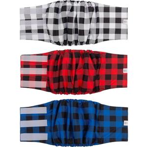 CuteBone Dog Diapers Male Washable Belly Band for Male Dogs Wraps 3pcs a Pack DM27XL