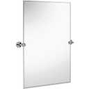 Hamilton Hills Elegant Frameless Pivot Mirror - Adjustable Brushed Nickel Wall Brackets - Beveled Edge, Safety-Backed Rectangular Design for Bathroom Vanity, Bedroom and Hallway - 20" Wx30 L