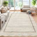 GarveeHome Scalloped Large Living Room Area Rug 6x9 - Machine Washable