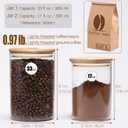 Small Size 33+17 oz Glass Food Storage Jars with Airtight Lids, Clear Glass Jar with Bamboo Lid, Airtight Food Canister for Tea, Candy, Coffee, Sugar, Cookie, Snack (Round | 5+6 Inch)