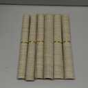 VCVCOO Placemats Set of 6 - Durable Beige & Yellow Woven Plastic Vinyl Place Mats for Dining Table Deco, Heat Resistant Anti-Slip Table Mats Wipeable Easy to Clean (17.7 x 11.8 inch)