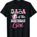 Dada of The Birthday Girl Farm Cow 1St Birthday Girl T-Shirt M