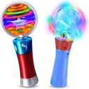 ArtCreativity Light Up Magic Ball Wand & Spinning Light Wand Set  LED Light Spinner Wands for Kids, Includes Flashing Light Up Spinner  Sensory Toys for Kids with Autism  Batteries Included
