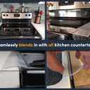 Lindas Essentials Silicone Stove Gap Covers (2 Pack), Heat Resistant Oven Gap Filler Seals Spaces Between Stovetop and Counter, Easy to Clean Stove Side Guard (25 Inches, Clear)