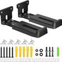 Soundbar Wall Mount Bracket for Samsung, Bose, Vizio, LG, Sony, JBL, Sonos and More Sound Bar Mounts Under TV, Hold up to 33 lbs, Depth Adjustable 3.6-6.4, Soundbar Shelf, Black