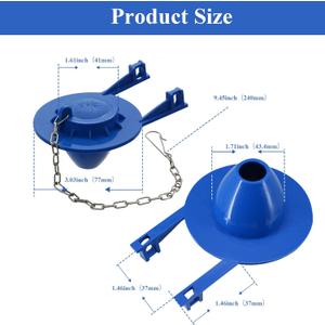 Toilet Flapper Replacement Parts with Flappers and Stainless Chains, 2-Inch, Universal, Compatible with Most American Standard, Kohler Toilet Tanks,WC Repair parts (2)