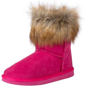 Ladies Winter Ankle Snow Boot Suede Casual Flat Fluffy Faux Fur Tassel Outdoor Women Warm Short Snowboots Imitation Fox Fur Shoes (Brown)