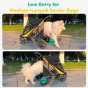 Petbobi Dog Stroller for Large & Medium Dogs - Easy Fold Dual Entry Pet Stroller with One-Foot Brake, All Terrain Wagon Cart with Air Mesh, Ideal for Large Senior Pets up to 80 lbs, Black