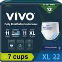 VIVO Organic Cotton Sensitive Skin Overnight Adult Incontinence Pullup Underwear, Women & Men, X-Large 22 Count