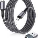 Elebase USB Type C to C 100W Cable 10FT with USB Adapter,Fast Charging PD Charger Cord for iPhone 16 15 Pro Max Plus,Samsung Galaxy S23 S25 S24,Car Play,MacBook Mac,iPad 10,Z Flip Fold 5,Ultra,A53 A54 (Grey)