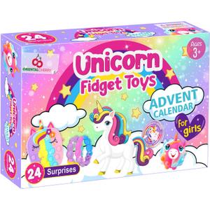 Advent Calendar 2025-24 Days of Unicorn Fidget Toys Bulk-Sensory Toys Surprise for Toddler Kids Girls Boys Ages 3 4 5 6 7 8 9 10 Year Old