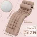 Tudomro 66'' Outdoor Chaise Lounge Cushion Waterproof Patio Pool Chaise Lounge Cushion with Headrest Pillow Tie Fade Resistant Replacement Longue Rocking High Back Chair(Light Camel,1 Pcs)