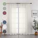 OWENIE Sheer Curtains 96 Inch Length, Elegant Sheer Curtains for Bedroom, Window Voile Sheer Curtain Panels/Drapes/Treatment for Living Room, 2Pcs, Each 42" W x 96" L, Ivory