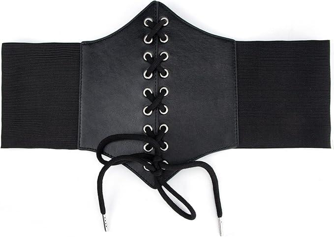 Lace-up Cinch Belt Wide Elastic Corset Tie Waspie Belts Renaissance Palace Mesh Tops Fit Crop Gothic Waist Bodyshaper