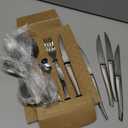 Amefa Silverware Set - 24-Piece, Rustic Style, Mirror Finish - Stainless Steel Flatware & Utensils with Steak Knives - Dishwasher Safe Cutlery, Forks & Spoons