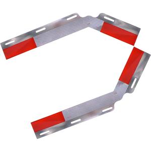 24"x 3" Angled Aluminum Mud Flap Reflector Reflective Tape Strip Fit for Semi Truck and Semi Trailer Mud Flap Hanger, 2 Pack