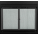 Pleasant Hearth Ascot Fireplace Glass Door - for Masonry Fireplaces, Small, Black, Model Number AT-1000