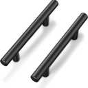 60Pack Matte Black Cabinet Handles, 3''Hole Centers Kitchen Drawer Pulls, Stainless Steel Dresser Hardware for Kitchen Bathroom Bedroom - 5''Overall Length