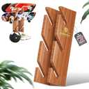 Stand 3-Layer Wooden Skateboard Holder, Snowboard Storage Display Rack, Longboard Kids Skateboard Deck (wood)