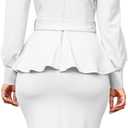 IbuduSexy Church Dresses for Women Elegant Sexy Business Outfits for Women Solid Color Pencil Dress for Women (White, M)