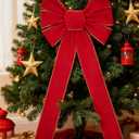 6PCS Extra Large Red Velvet Christmas Bows  Big Wreath Bows for Holiday Decor, Gift Wrapping, Tree Topper, Door & Mantel Decorations (30.7 x 10.6 Inches)