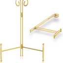 SVENJBB Plate Stand and Holder Display Stand 12 Inch, Gold Iron Picture Frame Stand for Display, Collapsible and Portable Easel Stand for Table (2 Pack)
