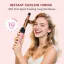 ABNER Rotating Curling Iron Set, Automatic Curling Wand for Long Hair, Easy to Use Hair Curler Get Effortless Beach Waves, 3 Sizes Ceramic Barrel 0.75" 1" 1.25" to 430F with Home Button, Dual Voltage