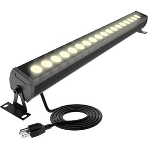 LED Wall Washer Light Bar, 20 in Plug-in 120V, 4000K Neutral White, 2250 Lumens, IP65 Waterproof Linear Outdoor Sign Lighting, 360-Degree Swivel Mount Landscape Spotlight