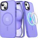 LUMARKE Strong Magnetic for iPhone 14 Plus Case Translucent Matte - Military-Grade Drop Tested - Slim Fit Shockproof Protective Phone Cover 6.7 for Women Girls - Lavender