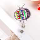 Funny Nurse Badge Reel, Be Patient with Me I'm from The 1900s Vintage TV Design Retractable Nursing ID Badge Holder with Alligator Clip for Nurses Doctors Teachers Office Staff Work Gift