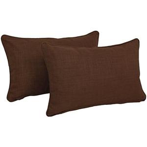 Blazing Needles Indoor/Outdoor Corded Throw Pillow, 20" x 12", Cocoa 2 Count