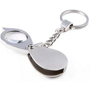 NIEGIENNA-5x Foldable Pocket Eye Loupe Magnifier Magnifying Glass with Keychain for Coin Jewelry Diamond Jeweler Gem